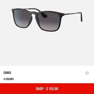 Ray-Ban RB4187 Chris Sunglasses with Black Frame Grey-Black Lenses Ray Ban